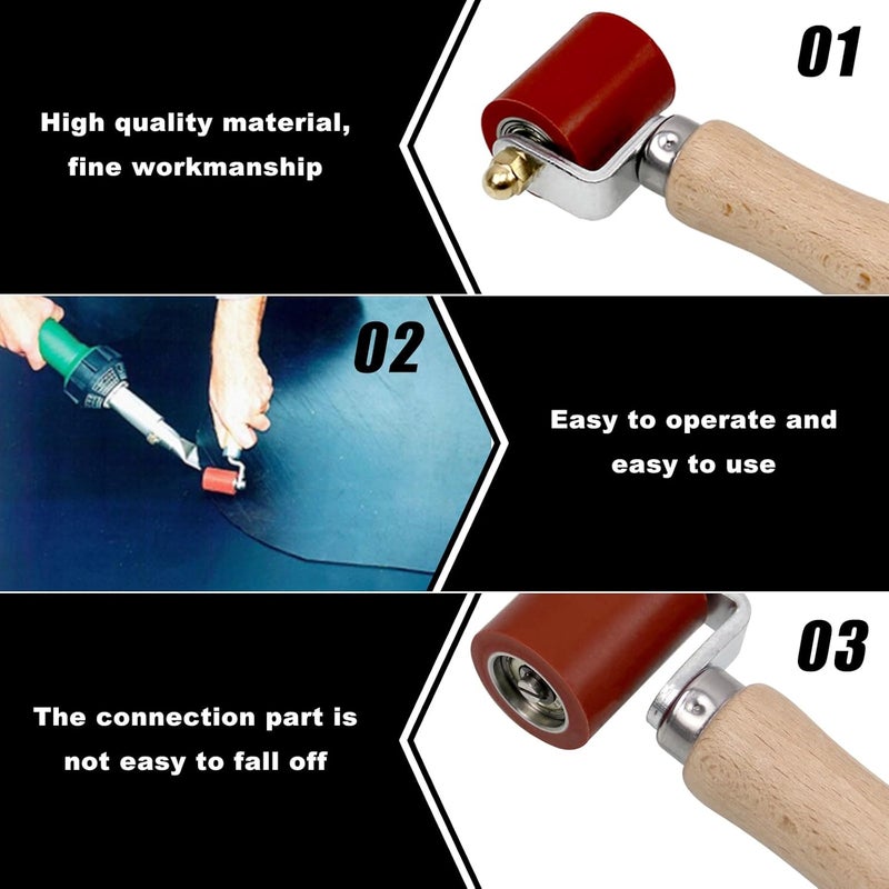 KOBSAINF Seam Roller 40mm Silicone Seam Roller, 6mm Brass Detail Penny Roller,Smoothing Combo Seam Roller Tool for PVC/TPO/EPDM Single Ply Roofing Tools and Tape Hot Air Tools - Image 5